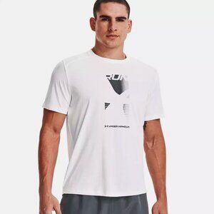 Under Armour Men's UA CoolSwitch Run Graphic T-Shirt 1372593 White NWT